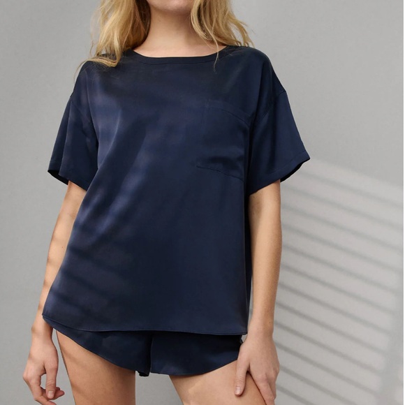 Lunya Washable Silk Tee Short Set - Picture 2 of 9